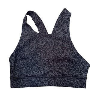Lululemon Fast & Free High Neck Razorback Sports Bra Size 6 Space Gray Active